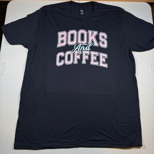 Books And Coffee Dark Navy Women T-Shirt XL